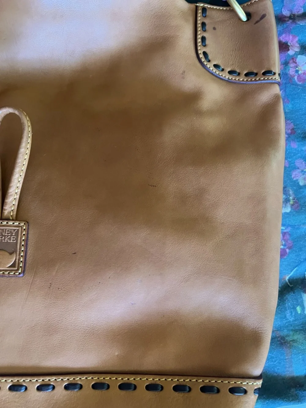 Dooney & Bourke Florentine Large Toggle Sac Hobo bag w/whipstitch details